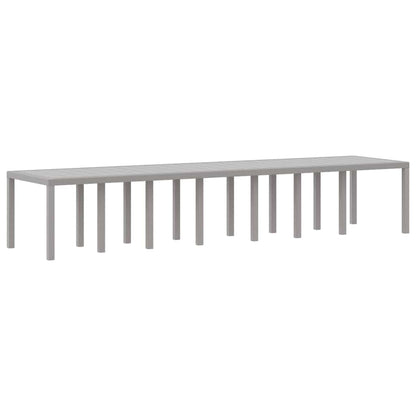 Mesa de Jantar para Jardim Cinzento-claro 400 x 100 x 73 cm