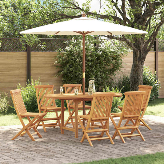 Conjunto de Jantar para Jardim 7 pcs Castanho 160 x 80 x 75 cm