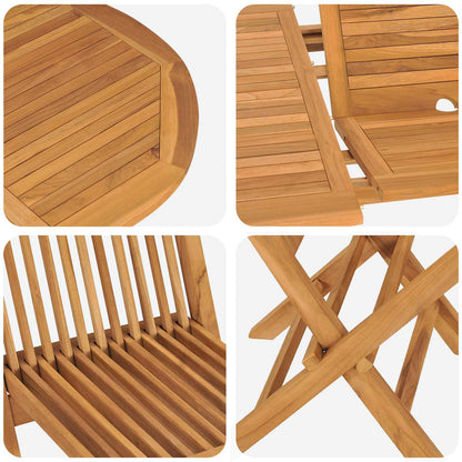 Conjunto de Jantar para Jardim 5 pcs Castanho