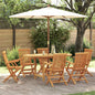 Conjunto de Jantar para Jardim 7 pcs Castanho 160 x 80 x 75 cm