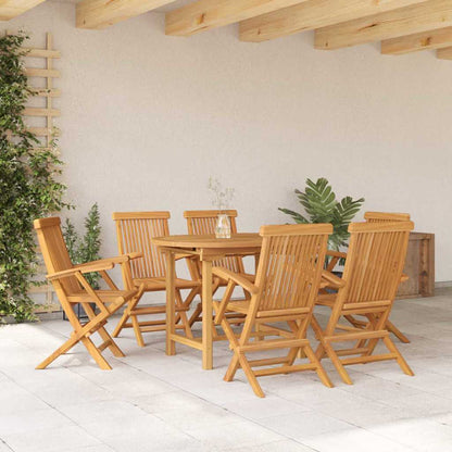 Conjunto de Jantar para Jardim 7 pcs Castanho 160 x 80 x 75 cm