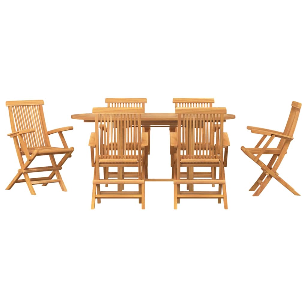 Conjunto de Jantar para Jardim 7 pcs Castanho 160 x 80 x 75 cm