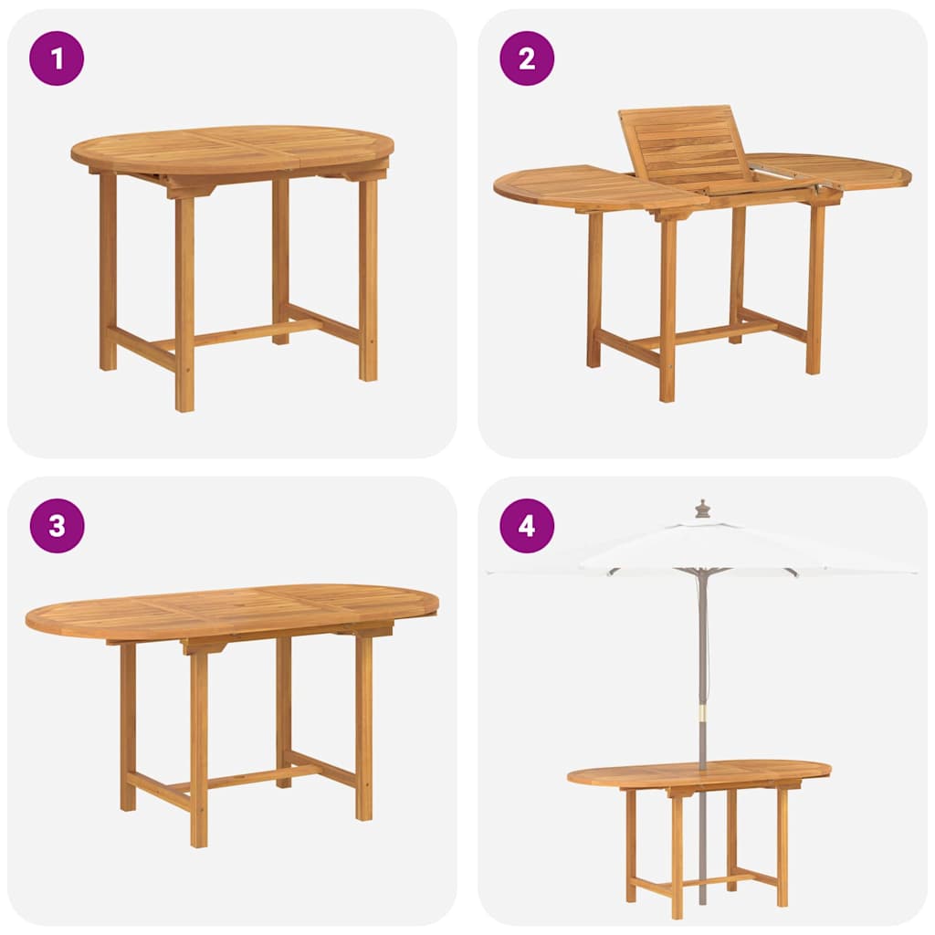 Conjunto de Jantar para Jardim 7 pcs Castanho 160 x 80 x 75 cm