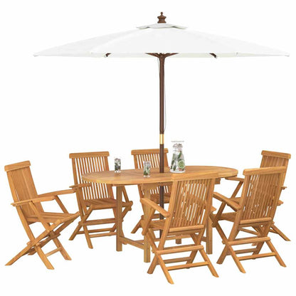 Conjunto de Jantar para Jardim 7 pcs Castanho 160 x 80 x 75 cm