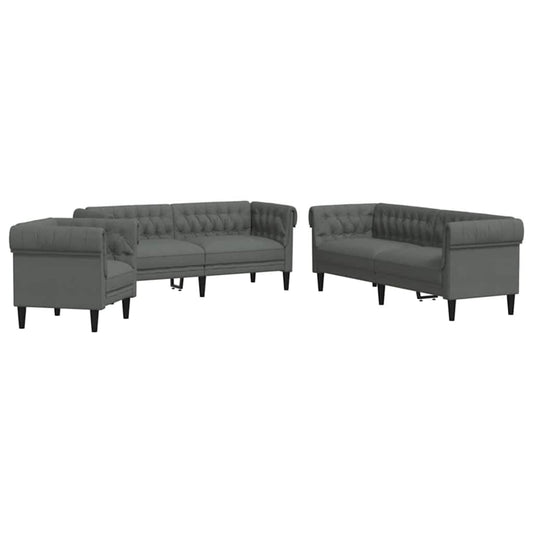 Conjunto de Sofás Cinzento escuro tecido