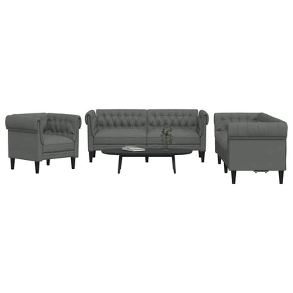 Conjunto de Sofás Cinzento escuro tecido