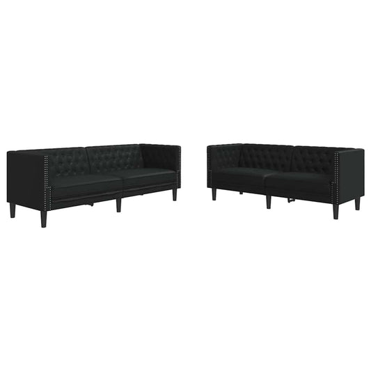 Conjunto de Sofás 2 pcs Preto 194 x 74,5 x 70,5 cm