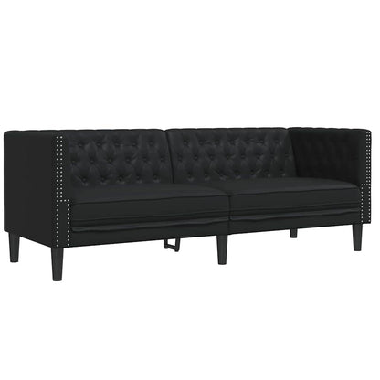 Conjunto de Sofás 2 pcs Preto 194 x 74,5 x 70,5 cm