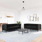 Conjunto de Sofás Preto Veludo