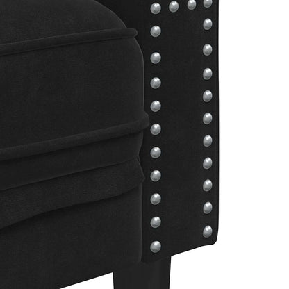 Conjunto de Sofás Preto Veludo
