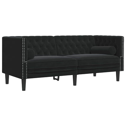 Conjunto de Sofás Preto Veludo