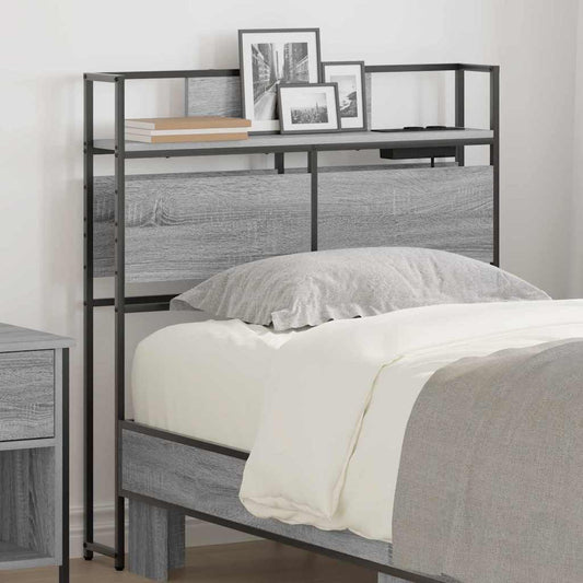 Cabeceira de armazenamento com prateleira Sonoma cinzento 80 cm