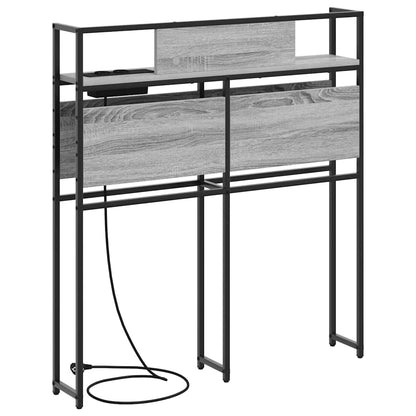 Cabeceira de armazenamento com prateleira Sonoma cinzento 90 cm