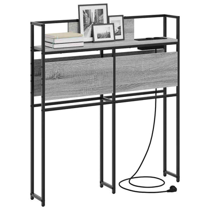 Cabeceira de armazenamento com prateleira Sonoma cinzento 90 cm