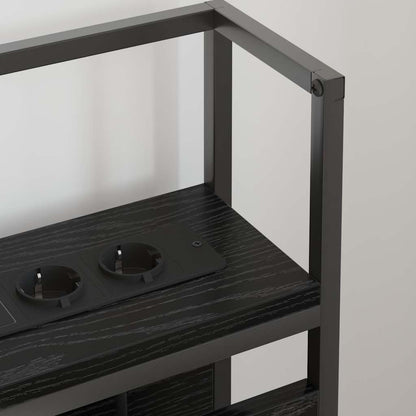 Cabeceira de armazenamento com prateleira Carvalho preto 100 cm