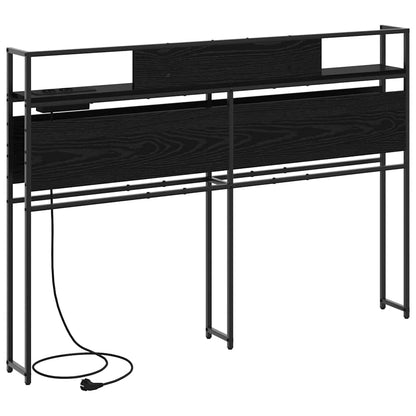 Cabeceira de armazenamento com prateleira Carvalho preto 120 cm