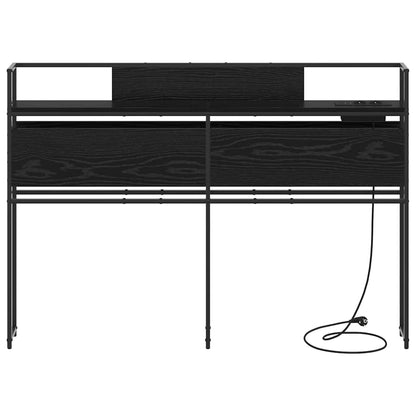 Cabeceira de armazenamento com prateleira Carvalho preto 120 cm