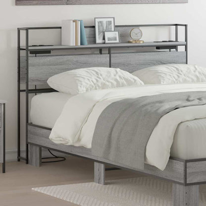 Cabeceira de armazenamento com cabeceira Sonoma cinzento 120 cm