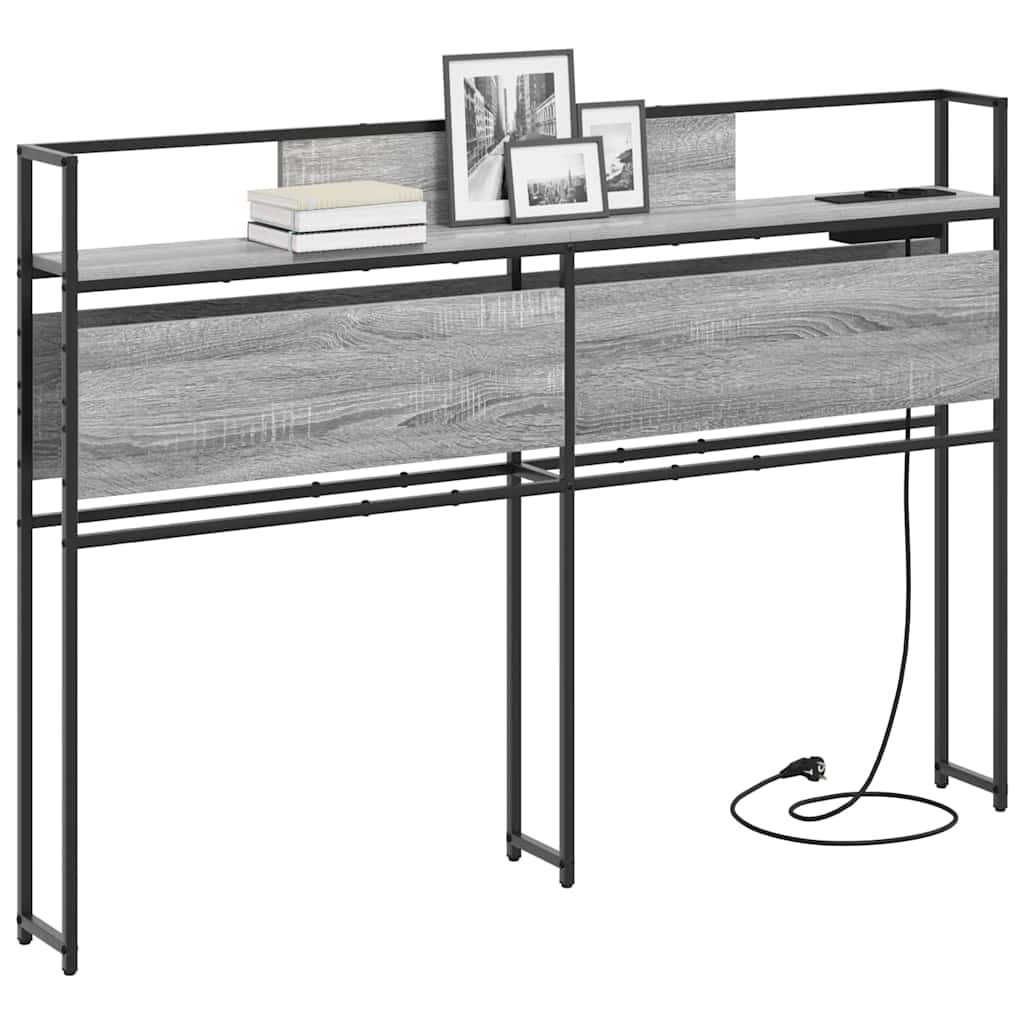 Cabeceira de armazenamento com cabeceira Sonoma cinzento 135 cm