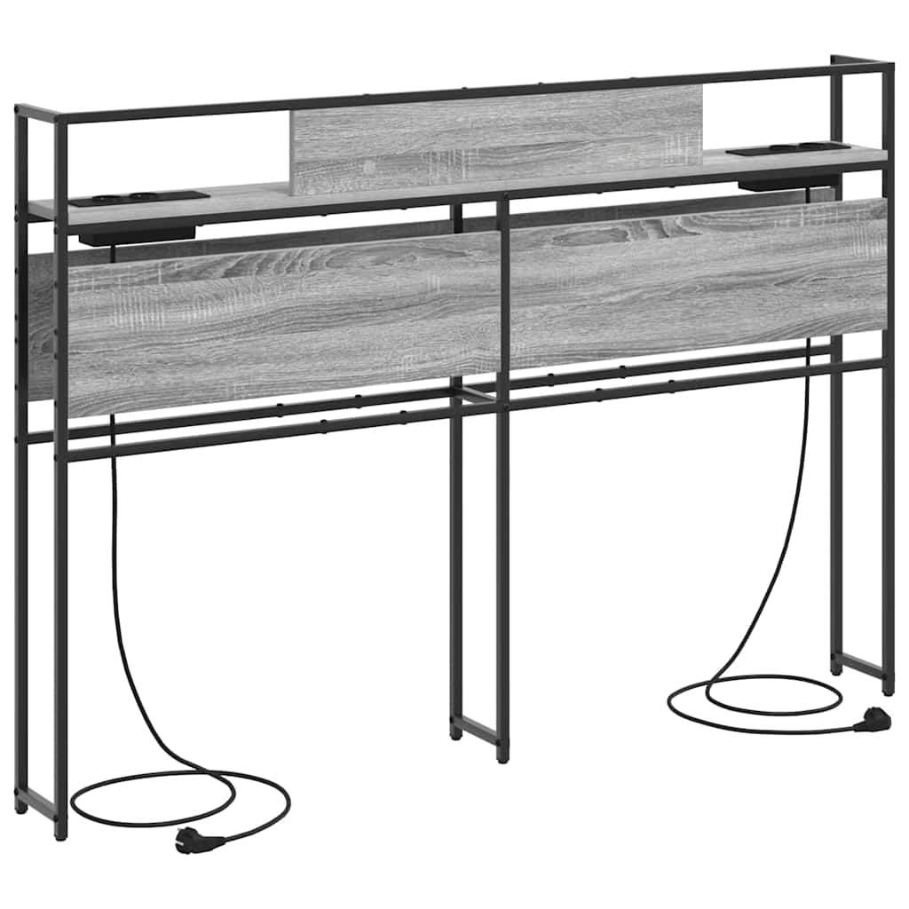 Cabeceira de armazenamento com cabeceira Sonoma cinzento 160 cm