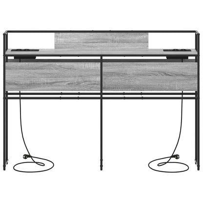 Cabeceira de armazenamento com cabeceira Sonoma cinzento 160 cm