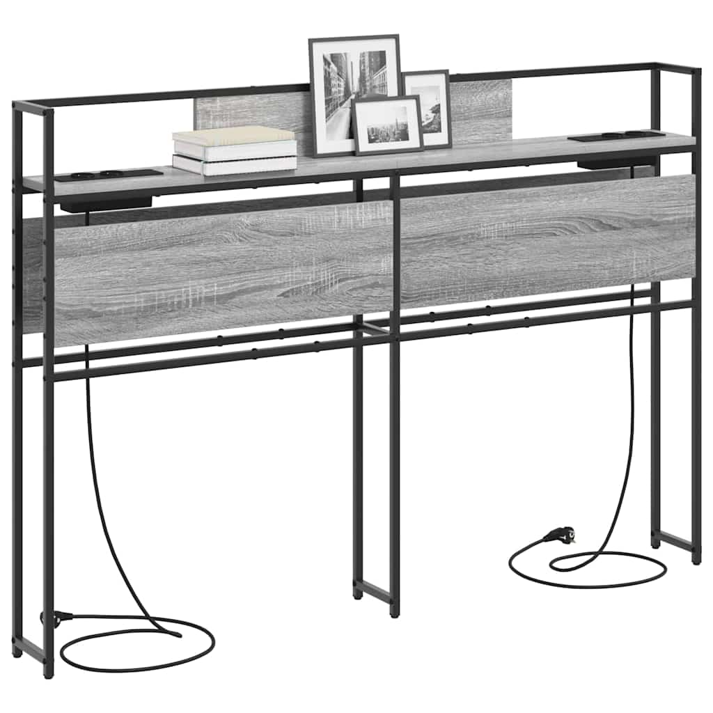 Cabeceira de armazenamento com cabeceira Sonoma cinzento 160 cm