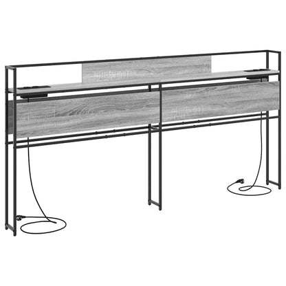 Cabeceira de armazenamento com cabeceira Sonoma cinzento 180 cm