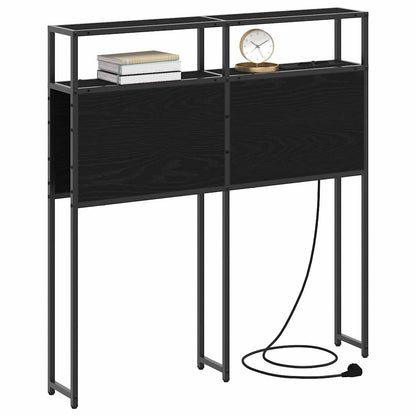 Cabeceira de armazenamento com prateleira Carvalho preto 80 cm