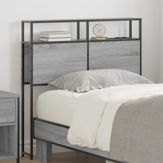 Cabeceira de armazenamento com prateleira Sonoma cinzento 80 cm