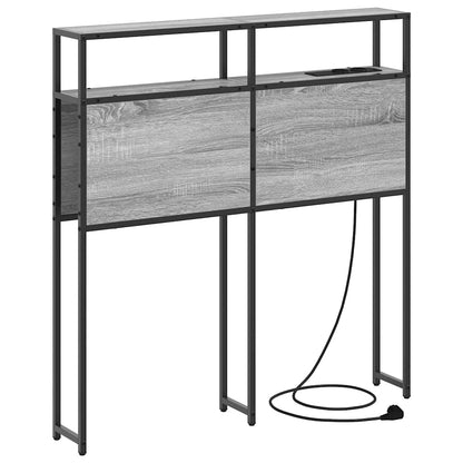 Cabeceira de armazenamento com prateleira Sonoma cinzento 90 cm