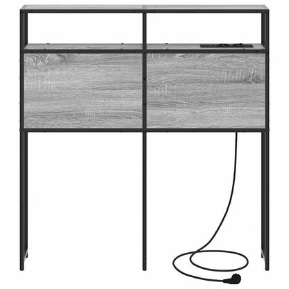 Cabeceira de armazenamento com prateleira Sonoma cinzento 90 cm