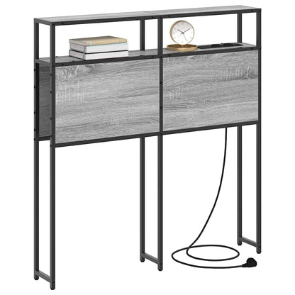 Cabeceira de armazenamento com prateleira Sonoma cinzento 90 cm