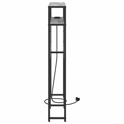 Cabeceira de armazenamento com prateleira Sonoma cinzento 90 cm