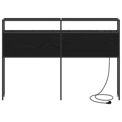 Cabeceira de armazenamento com prateleira Carvalho preto 120 cm