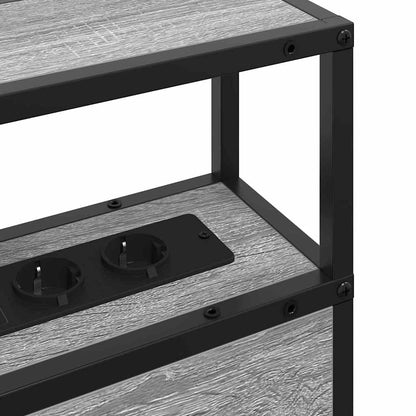 Cabeceira de armazenamento com cabeceira Sonoma cinzento 135 cm