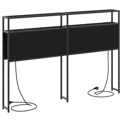 Cabeceira de armazenamento com prateleira Carvalho preto 150 cm