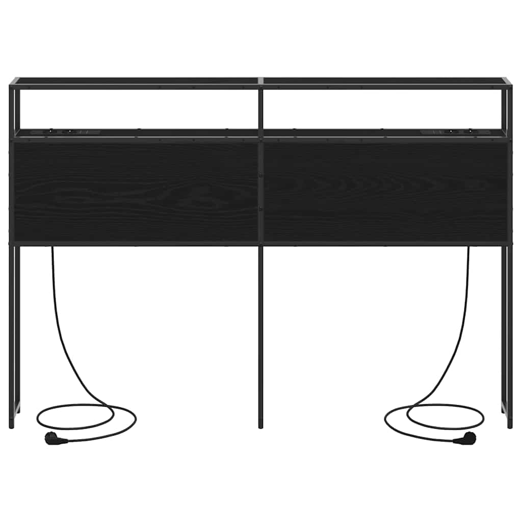 Cabeceira de armazenamento com prateleira Carvalho preto 150 cm
