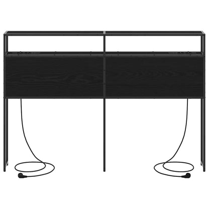 Cabeceira de armazenamento com prateleira Carvalho preto 150 cm