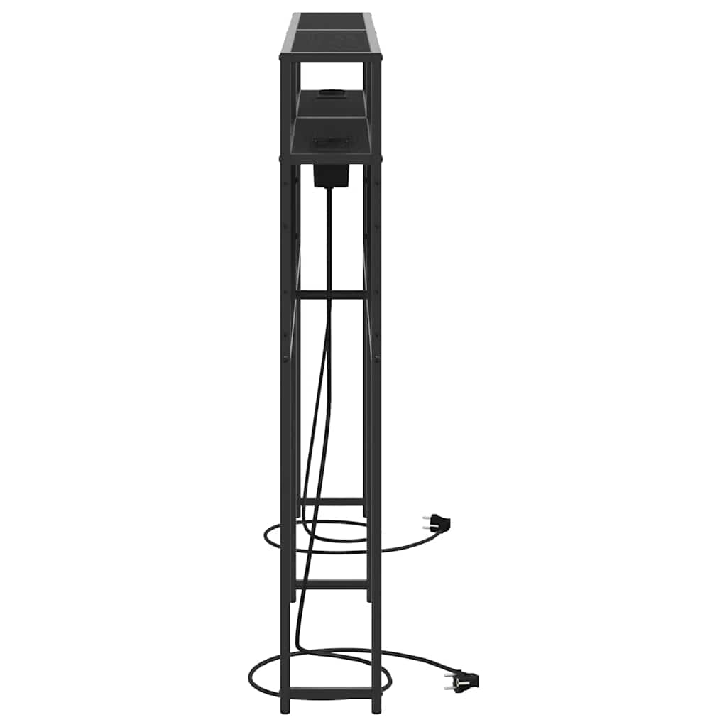 Cabeceira de armazenamento com prateleira Carvalho preto 150 cm