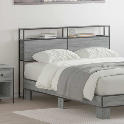 Cabeceira de armazenamento com cabeceira Sonoma cinzento 150 cm