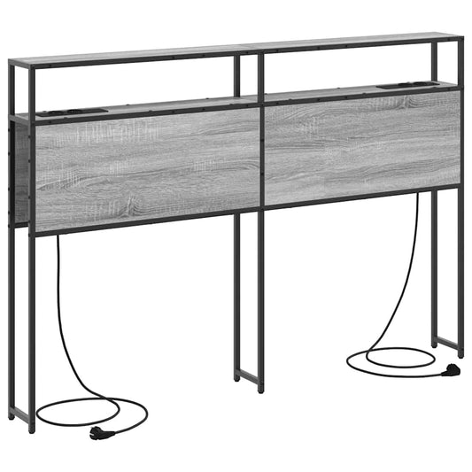 Cabeceira de armazenamento com cabeceira Sonoma cinzento 160 cm