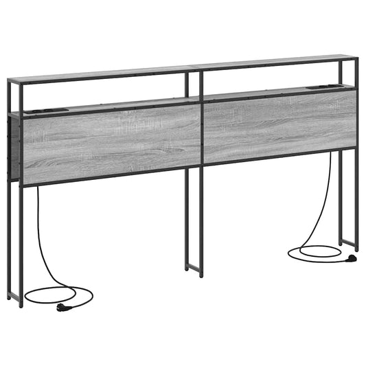 Cabeceira de armazenamento com cabeceira Sonoma cinzento 180 cm