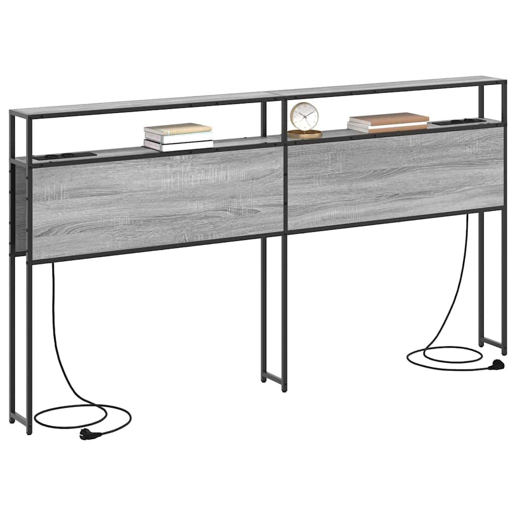 Cabeceira de armazenamento com cabeceira Sonoma cinzento 180 cm