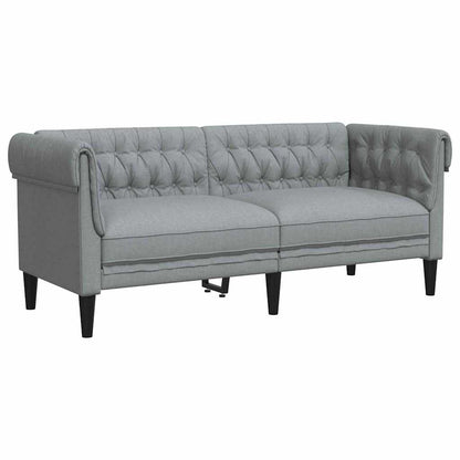Sofá Chesterfield Cinzento-claro 182.5 x 74.5 x 74.5 cm tecido