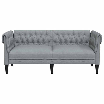 Sofá Chesterfield Cinzento-claro 182.5 x 74.5 x 74.5 cm tecido
