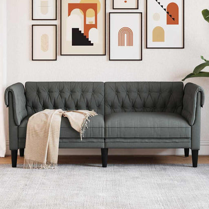 Sofá Chesterfield Cinzento escuro 182.5 x 74.5 x 74.5 cm tecido