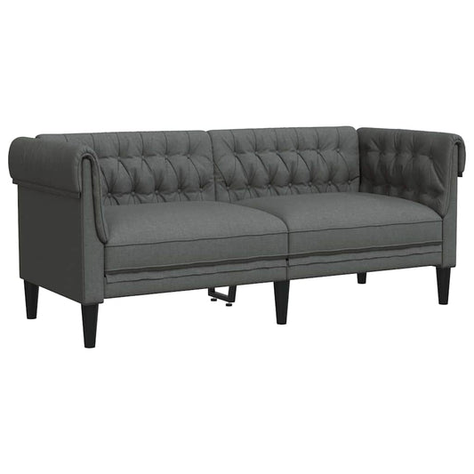 Sofá Chesterfield Cinzento escuro 182.5 x 74.5 x 74.5 cm tecido