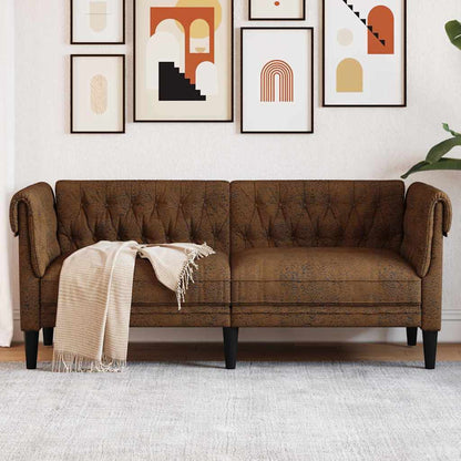 Sofá Chesterfield com almofada Castanho 182.5 x 74.5 x 74.5 cm