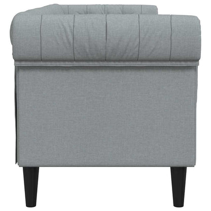 Sofá Chesterfield Cinzento-claro 201.5 x 74.5 x 74.5 cm tecido