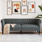 Sofá Chesterfield Cinzento escuro 201.5 x 74.5 x 74.5 cm tecido